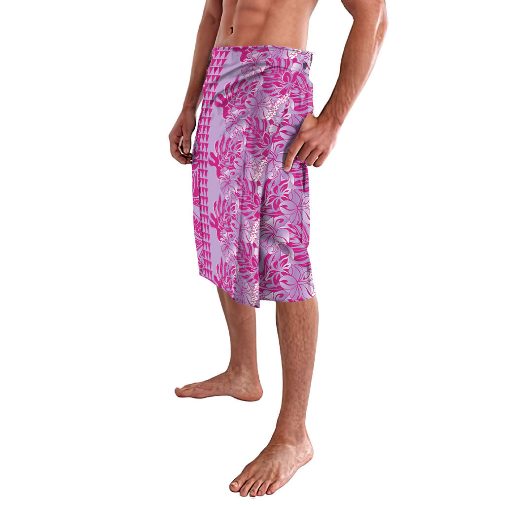 Purple Hibiscus Monstera Seamless Kakau Hawaii Lavalava