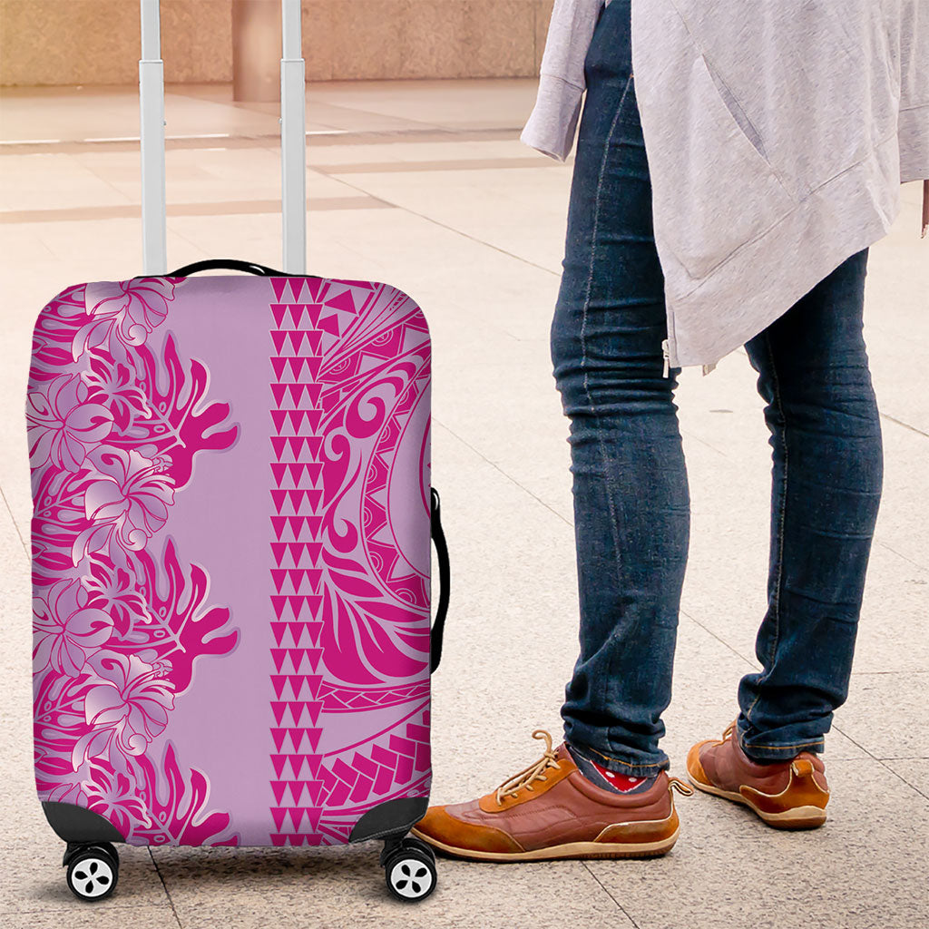 Purple Hibiscus Monstera Seamless Kakau Hawaii Luggage Cover LT14 Purple - Polynesian Pride