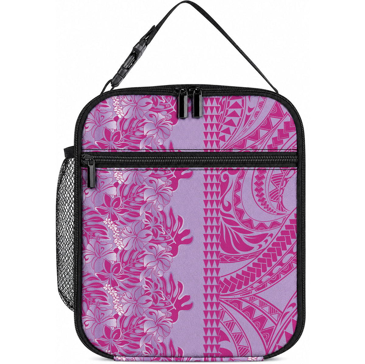 Purple Hibiscus Monstera Seamless Kakau Hawaii Lunch Bag