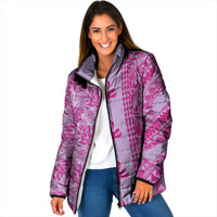 Purple Hibiscus Monstera Seamless Kakau Hawaii Padded Jacket