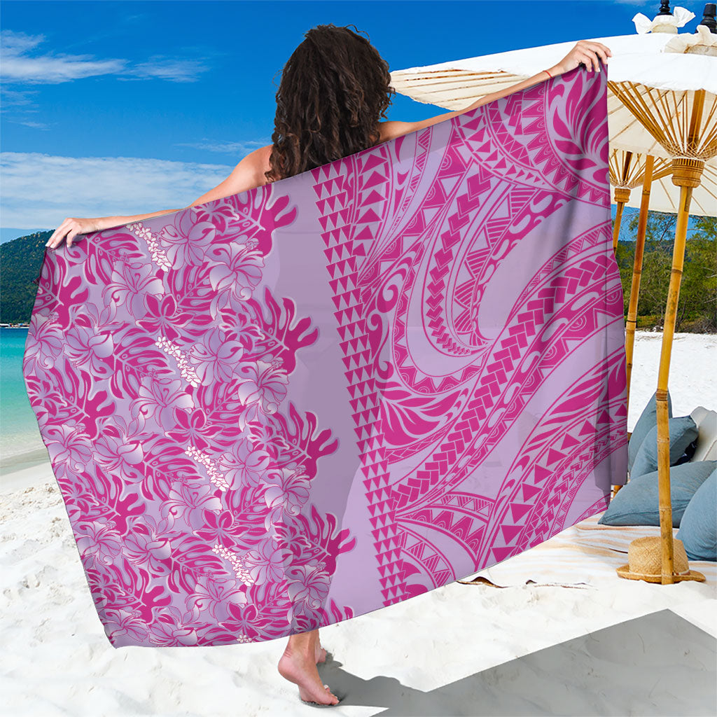 Purple Hibiscus Monstera Seamless Kakau Hawaii Sarong