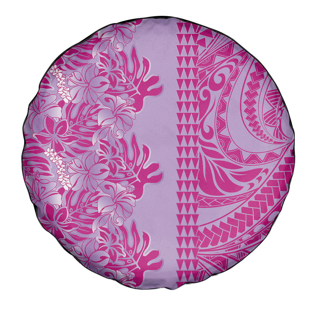 Purple Hibiscus Monstera Seamless Kakau Hawaii Spare Tire Cover LT14 - Polynesian Pride