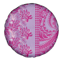Purple Hibiscus Monstera Seamless Kakau Hawaii Spare Tire Cover LT14 - Polynesian Pride