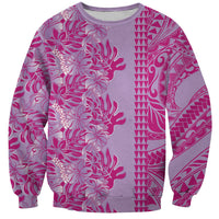 Purple Hibiscus Monstera Seamless Kakau Hawaii Sweatshirt