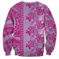 Purple Hibiscus Monstera Seamless Kakau Hawaii Sweatshirt