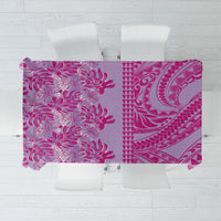 Purple Hibiscus Monstera Seamless Kakau Hawaii Tablecloth LT14 Purple - Polynesian Pride