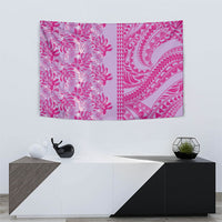 Purple Hibiscus Monstera Seamless Kakau Hawaii Tapestry