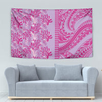 Purple Hibiscus Monstera Seamless Kakau Hawaii Tapestry