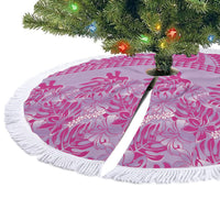 Purple Hibiscus Monstera Seamless Kakau Hawaii Tree Skirt