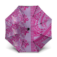 Purple Hibiscus Monstera Seamless Kakau Hawaii Umbrella