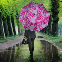Purple Hibiscus Monstera Seamless Kakau Hawaii Umbrella