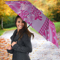 Purple Hibiscus Monstera Seamless Kakau Hawaii Umbrella