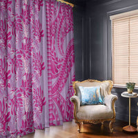 Purple Hibiscus Monstera Seamless Kakau Hawaii Window Curtain