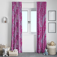 Purple Hibiscus Monstera Seamless Kakau Hawaii Window Curtain