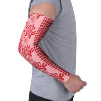 Red Hibiscus Monstera Seamless Kakau Hawaii Arm Sleeves
