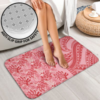 Red Hibiscus Monstera Seamless Kakau Hawaii Bathroom Set