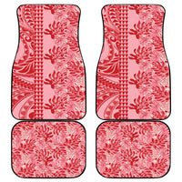 Red Hibiscus Monstera Seamless Kakau Hawaii Car Mats