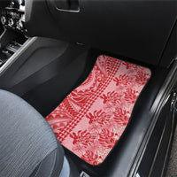 Red Hibiscus Monstera Seamless Kakau Hawaii Car Mats