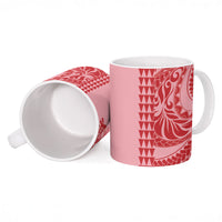 Red Hibiscus Monstera Seamless Kakau Hawaii Ceramic Mug LT14 - Polynesian Pride