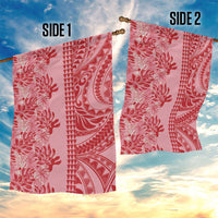 Red Hibiscus Monstera Seamless Kakau Hawaii Garden Flag