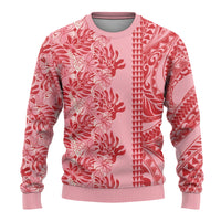 Red Hibiscus Monstera Seamless Kakau Hawaii Ugly Christmas Sweater