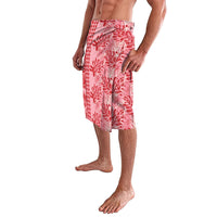Red Hibiscus Monstera Seamless Kakau Hawaii Lavalava