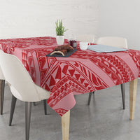 Red Hibiscus Monstera Seamless Kakau Hawaii Tablecloth