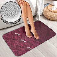 Burgundy Hibiscus Monstera Seamless Kakau Hawaii Bathroom Set