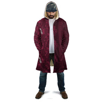 Burgundy Hibiscus Monstera Seamless Kakau Hawaii Cloak