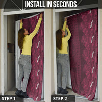 Burgundy Hibiscus Monstera Seamless Kakau Hawaii Door Cover LT14 - Polynesian Pride