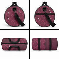 Burgundy Hibiscus Monstera Seamless Kakau Hawaii Duffle Bag