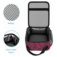 Burgundy Hibiscus Monstera Seamless Kakau Hawaii Lunch Bag