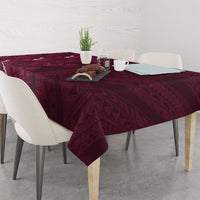 Burgundy Hibiscus Monstera Seamless Kakau Hawaii Tablecloth