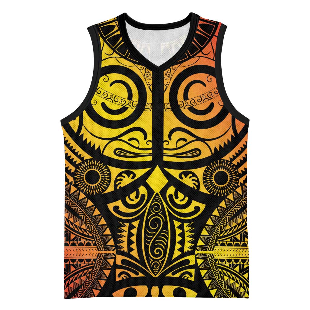 Marquesas Islands Basketball Jersey Marquesan Tattoo Yellow Gradient LT14 Unisex Yellow - Polynesian Pride