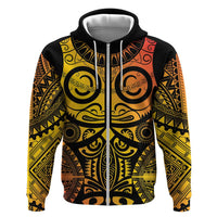 Marquesas Islands Hoodie Marquesan Tattoo Yellow Gradient LT14 Zip Hoodie Yellow - Polynesian Pride