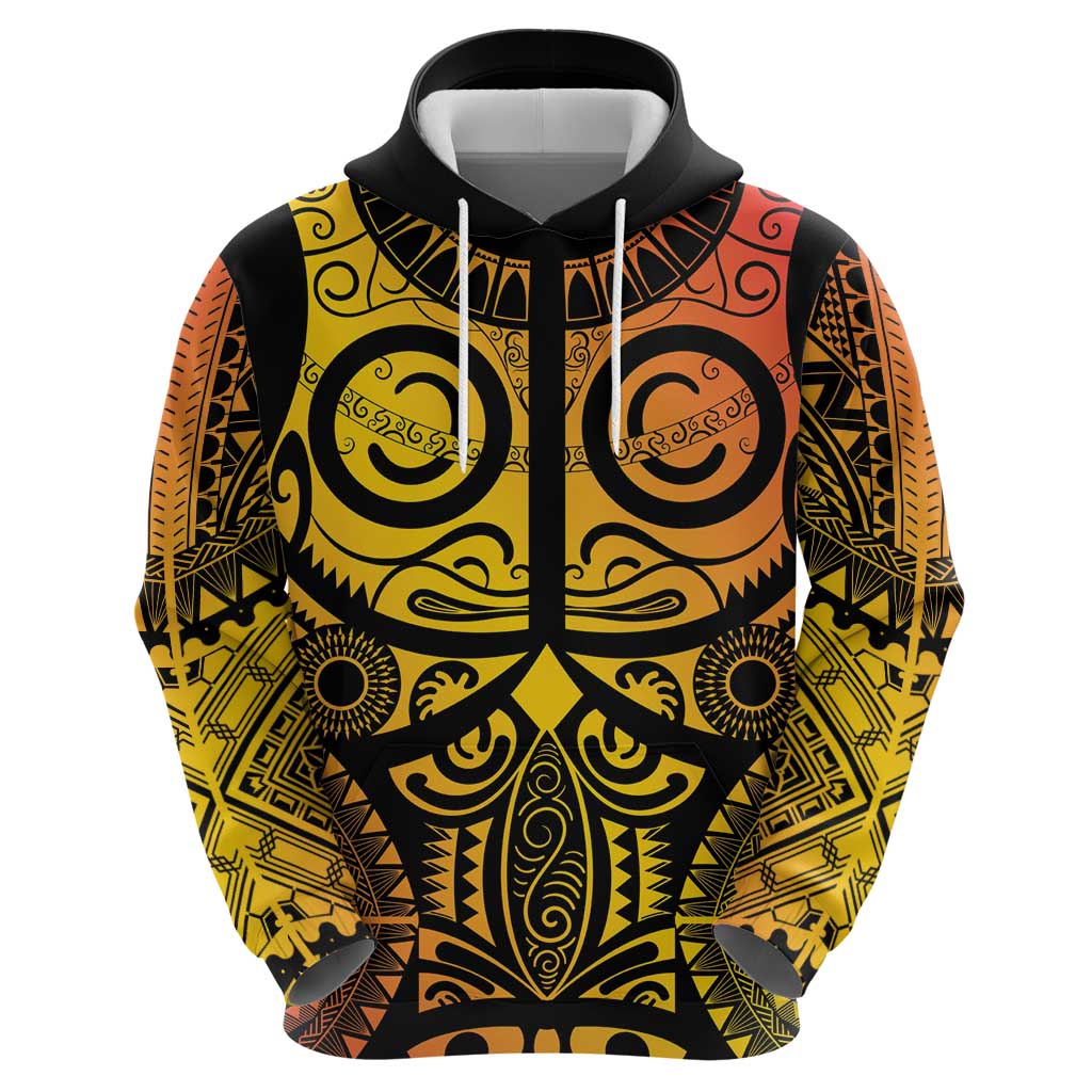 Marquesas Islands Hoodie Marquesan Tattoo Yellow Gradient LT14 - Polynesian Pride
