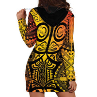 Marquesas Islands Hoodie Dress Marquesan Tattoo Yellow Gradient LT14 - Polynesian Pride