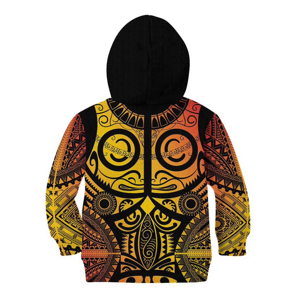 Marquesas Islands Kid Hoodie Marquesan Tattoo Yellow Gradient LT14 - Polynesian Pride