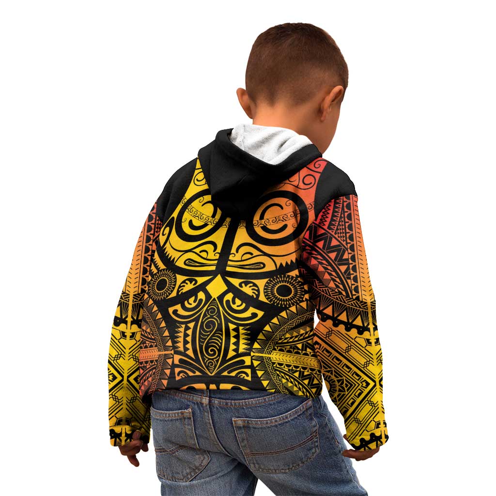 Marquesas Islands Kid Hoodie Marquesan Tattoo Yellow Gradient LT14 - Polynesian Pride