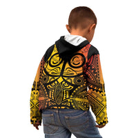 Marquesas Islands Kid Hoodie Marquesan Tattoo Yellow Gradient LT14 - Polynesian Pride