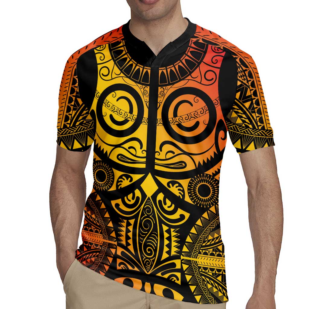 Marquesas Islands Rugby Jersey Marquesan Tattoo Yellow Gradient LT14 - Polynesian Pride