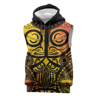 Marquesas Islands Sleeveless Hoodie Marquesan Tattoo Yellow Gradient LT14 Yellow - Polynesian Pride