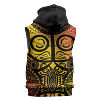 Marquesas Islands Sleeveless Hoodie Marquesan Tattoo Yellow Gradient LT14 - Polynesian Pride