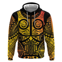 Marquesas Islands Zip Hoodie Marquesan Tattoo Yellow Gradient LT14 Pullover Hoodie Yellow - Polynesian Pride