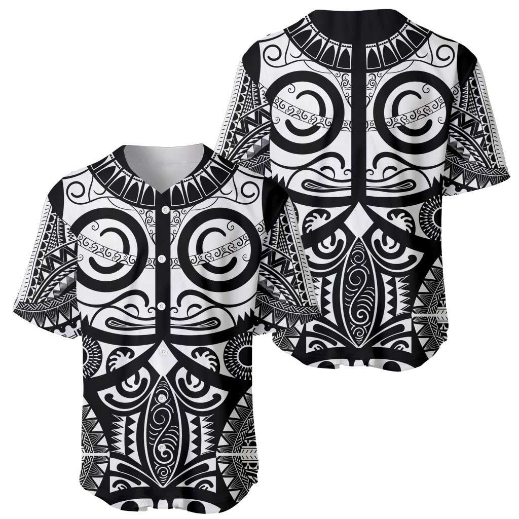 Marquesas Islands Baseball Jersey Marquesan Tattoo Black White Color LT14 - Polynesian Pride