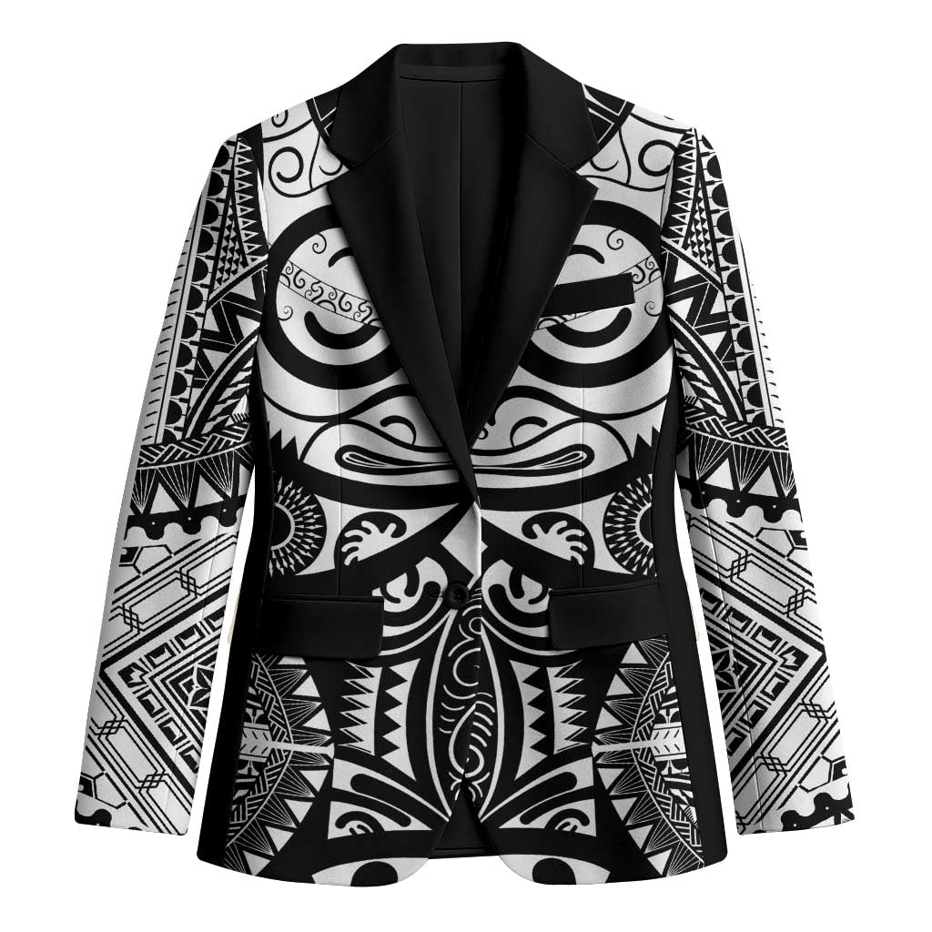 Marquesas Islands Blazer Marquesan Tattoo Black White Color LT14 Unisex Black - Polynesian Pride