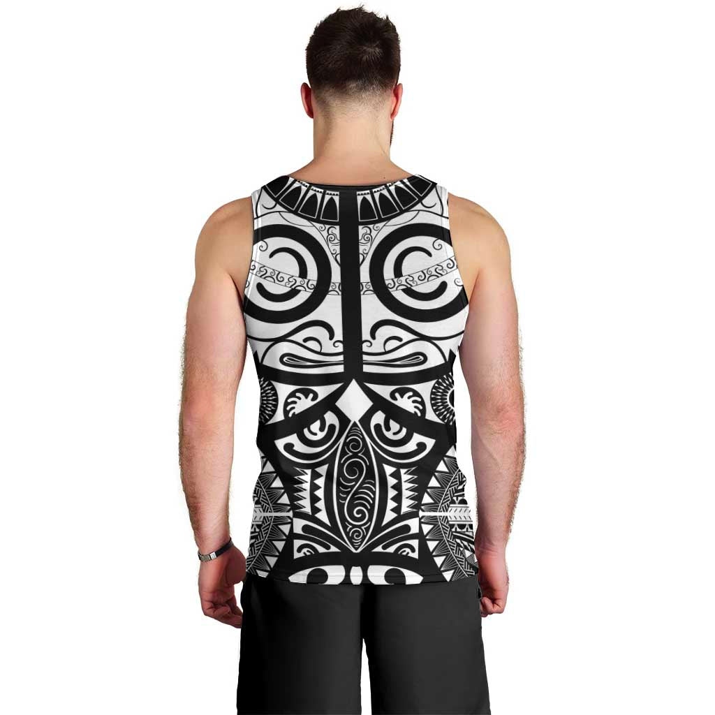 Marquesas Islands Men Tank Top Marquesan Tattoo Black White Color LT14 - Polynesian Pride