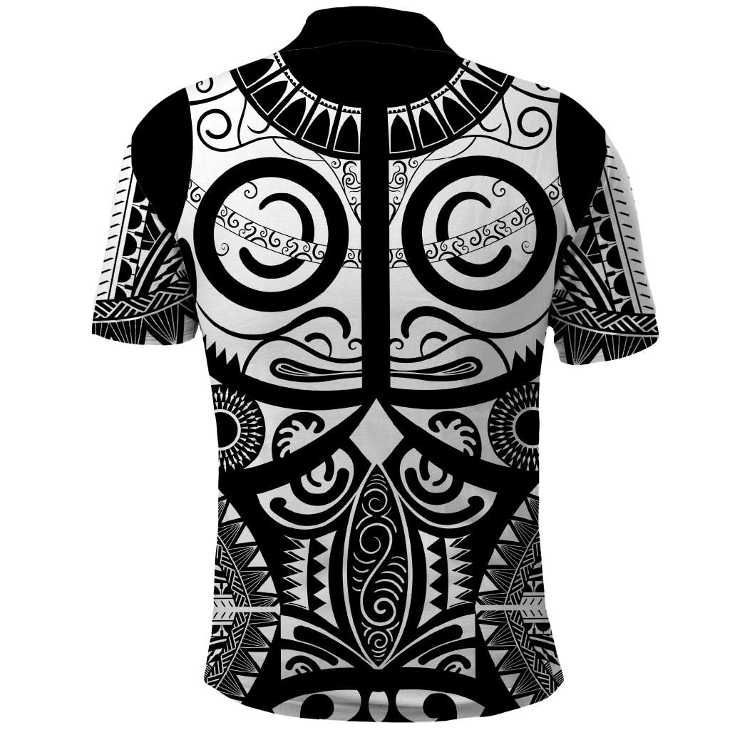 Marquesas Islands Polo Shirt Marquesan Tattoo Black White Color LT14 - Polynesian Pride