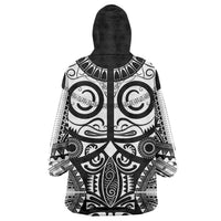 Marquesas Islands Wearable Blanket Hoodie Marquesan Tattoo Black White Color LT14 - Polynesian Pride