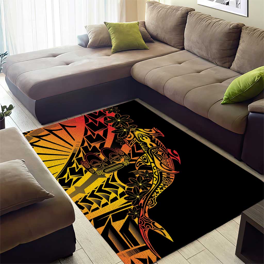 Gradient Marquesas Islands Area Rug Marquesan Matatiki Hammerhead Shark Patutiki LT14 - Polynesian Pride